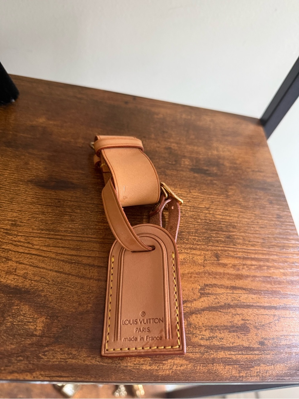Louis Vuitton small Leather Luggage Tag with Gold Hardware